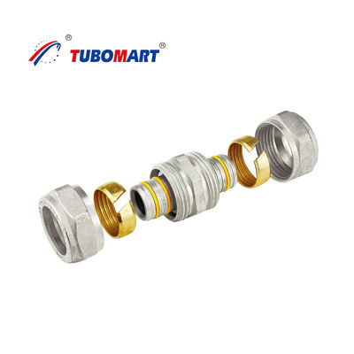 Fittings de compresión pex rectos desmontables con acabado cromado