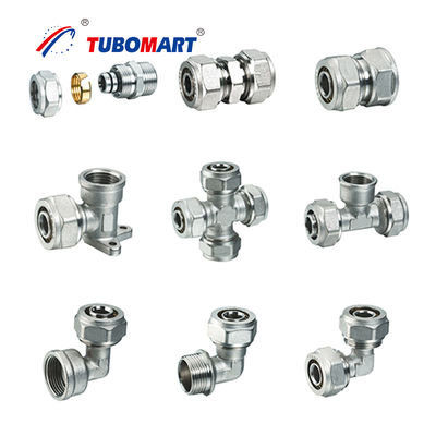 Accesorios de compresión Pex de 12 mm, 16 mm y 20 mm Accesorios de compresión de codo desmontables