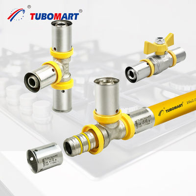 Accesorios de prensa de tuberías de gas de latón PN20 personalizados para tuberías Pex Al Pex