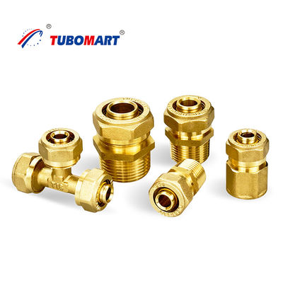 Fittings de compresión de latón para tuberías de agua multicapa de Pex ISO 9001/9002