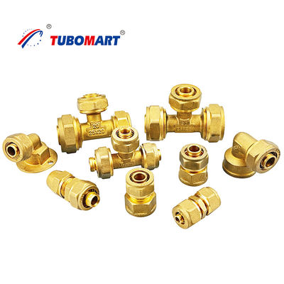 Fittings de compresión de latón Pex Crimp desmontables para tuberías de agua de múltiples capas de Pex