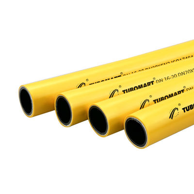 Tubo de aluminio de doble pex para sistemas de distribución de gas Tubo de pex amarillo