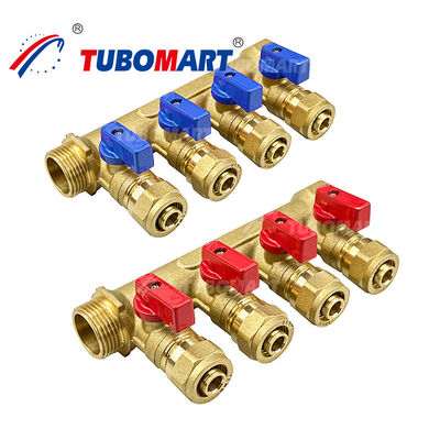 Manifold de cobre Pex de alto rendimiento 2 - Manifold de tubería de agua de 12 vías