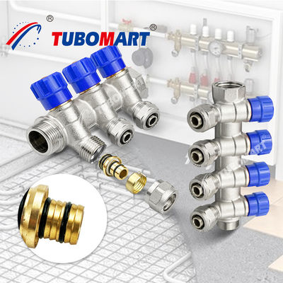 Válvula de bolas de latón Pex Manifold 2 - 12 salidas Manifold de calefacción por suelo