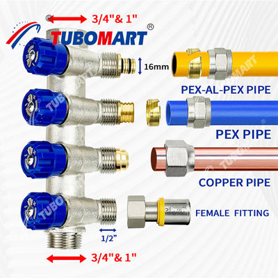 La distribución de agua en latón Pex Manifold 2 - 12 salidas Manifold de plomería Pex