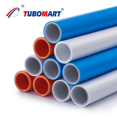 Tubo de agua de PEX de color rojo blanco azul DN 16 mm - 32 mm Tubo de PEX de polietileno cruzado