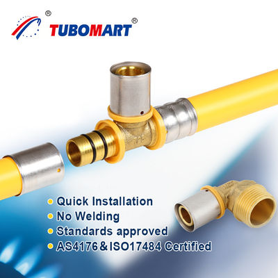 Tubomart suministro de gas PEX Al PEX tubería láser compuesta materiales de plomería amarillo personalizado por rollo PEX tubería de gas