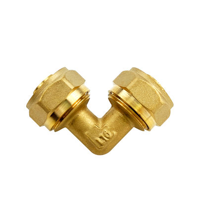 Certificado ISO Amarillo de color latón CNC de precisión Mecánica Codo Pex ajuste de compresión
