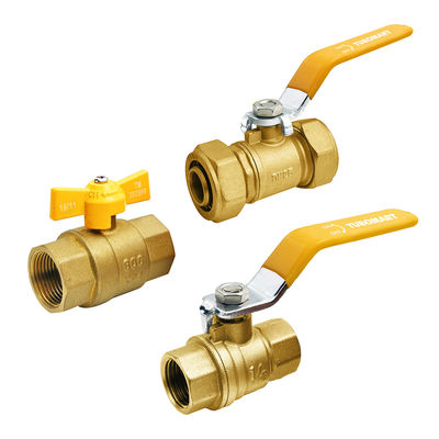 Fabricante profesional de válvula de cobre de gas amarillo 1/2