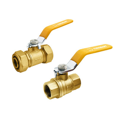 Tubo Pex Accesorios válvula de gas de latón válvula de bola de cobre 1/2fm-2fm válvula de llave de latón válvula de bola de gas de latón amarillo
