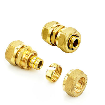 Accesorios de compresión de precisión de latón de codo de color amarillo para tuberías de agua Accesorios de tuberías de Pex