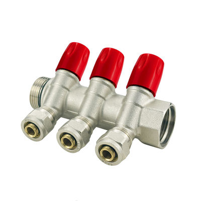 Tamaño personalizado Manifold de latón Pex para medios de temperatura normal 2-6ways