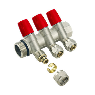 Material de la válvula de latón de latón Pex Manifold con 2-6 vías y tamaño personalizado