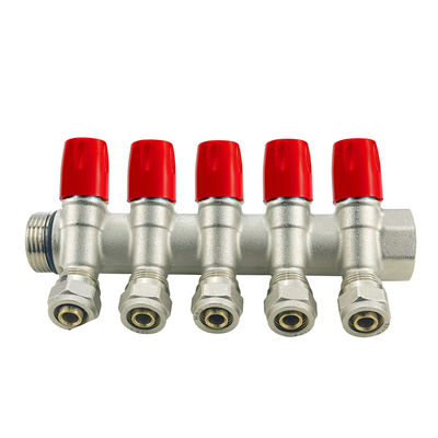 Calentador de piso / agua de latón Pex plomería Manifold con 2-6 vías y tamaño personalizado