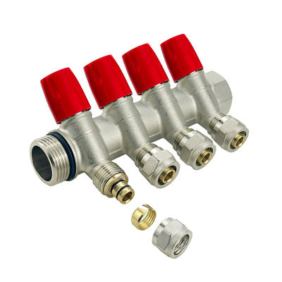 Válvula de latón de larga duración Manifold de latón Pex en color personalizado para fontanería
