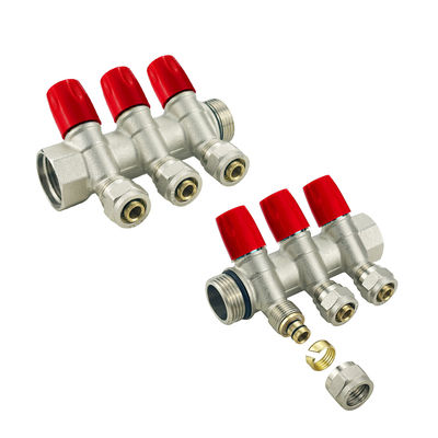 Herramientas de color personalizadas y válvulas de hardware válvulas de bola válvulas de latón Pex Manifold 1/2 