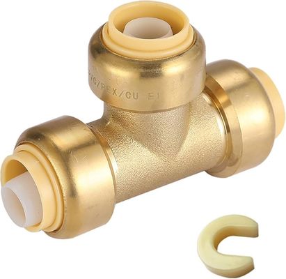 Tubomart OEM de latón libre de plomo empuje ajuste ajuste de picadura de tiburón 1/2 pulgada 3/ 4 pulgadas ajuste de tubería
