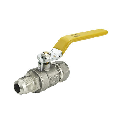 SAI Valva de control de gas de latón forjado de alta calidad Valva de bola con mango amarillo para el sistema de gas