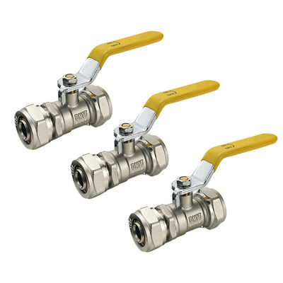 Tubomart 1/2 3/4 pulgadas amarillo manija válvula de control de gas de latón válvula de bola para la válvula de gas de gas