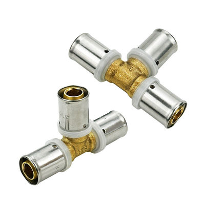 Fabrica OEM Accesorios de latón para tubos de Pex MET M Perfil CSTB AENOR WRAS Accesorios de tubos de múltiples capas aprobados Accesorios de prensa de latón