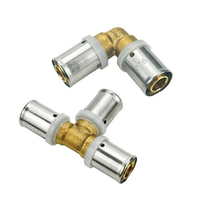 Muestra gratuita de latón Crimp Pex ajuste 3/4 pulgadas PEX Conector de tubería Codo Tee Unión adaptador PEX ajustes de tubería para gas