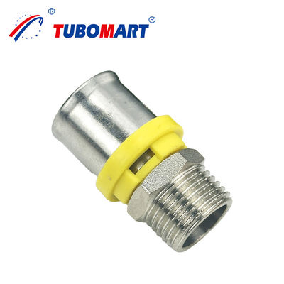 Tubomart CW614N Accesorios para tuberías de gas 1/4-4' PN25 Accesorios para prensas PEX amarillo iguales Accesorios para cubos de gas