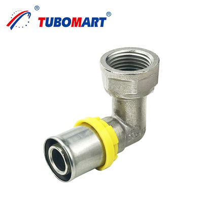 Fittings de tuberías de gas OEM sentado de latón Codo Fittings de tuberías de gas natural Pex Fittings de prensa de tuberías calefacción de suelo