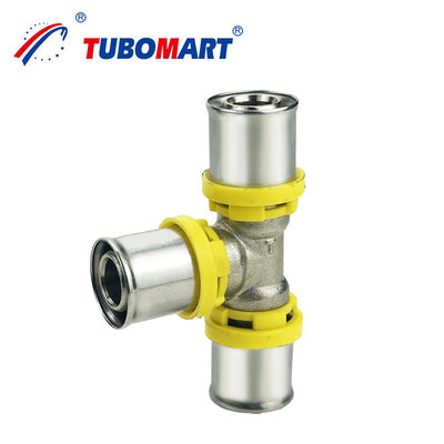 Pex Al Pex TH TYPE Presas para DN15 DN25 Presión Color de latón natural personalizable Instalación sin esfuerzo para el sistema de gas fácil de instalar