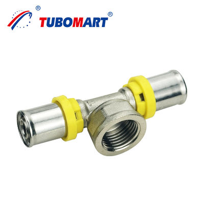Tubomart OEM PEX AL PEX Accesorios para tuberías de gas Accesorios para tuberías de múltiples capas Accesorios para prensas de latón de estilo TH para sistemas de gas