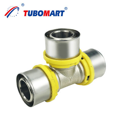 Fabrica OEM Accesorios de latón para el sistema de gas Aprobados Pex Al Pex Pipe TH Profile Accesorios de tee
