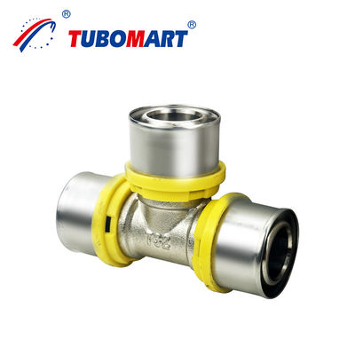 Accesorios de prensa Pex Al Pex personalizados de latón HPb 58-3A o DZR de latón CW 602N para gas de compatibilidad de tubos Pex