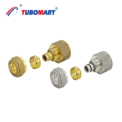 Tubomart OEM Accesorios de latón de tornillo de rosca para tuberías de PEX AL PEX para tuberías de agua Accesorios de compresión de gas para plomería
