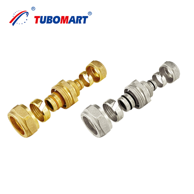 Precio de fábrica Accesorios de gas de latón Fontanería Boquilla de manguera de gas Tapa Tee Socket Accesorios de compresión roscados de latón para gas