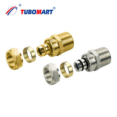 Accesorios de fontanería de compresión Pex Al Pex para sistemas de gas/agua, unión de latón de compresión duradera con larga vida útil