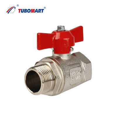 TUBOMART OEM Manual Brass Ball Valve for PEX-AL-PEX 16-32mm 1/2''-1'' Water & Gas