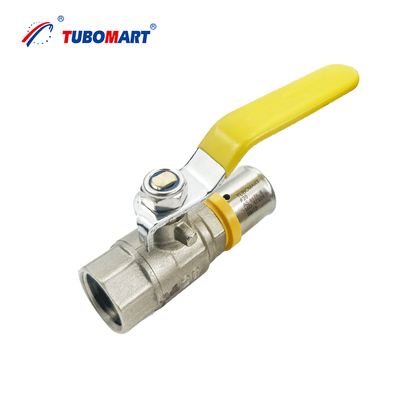 Conexiones de latón a presión, válvulas de bola a presión para tuberías multicapa Pex Al Pex Proceso Forjado Certificado ISO17484 ISO9001 Control de flujo de gas de precisión